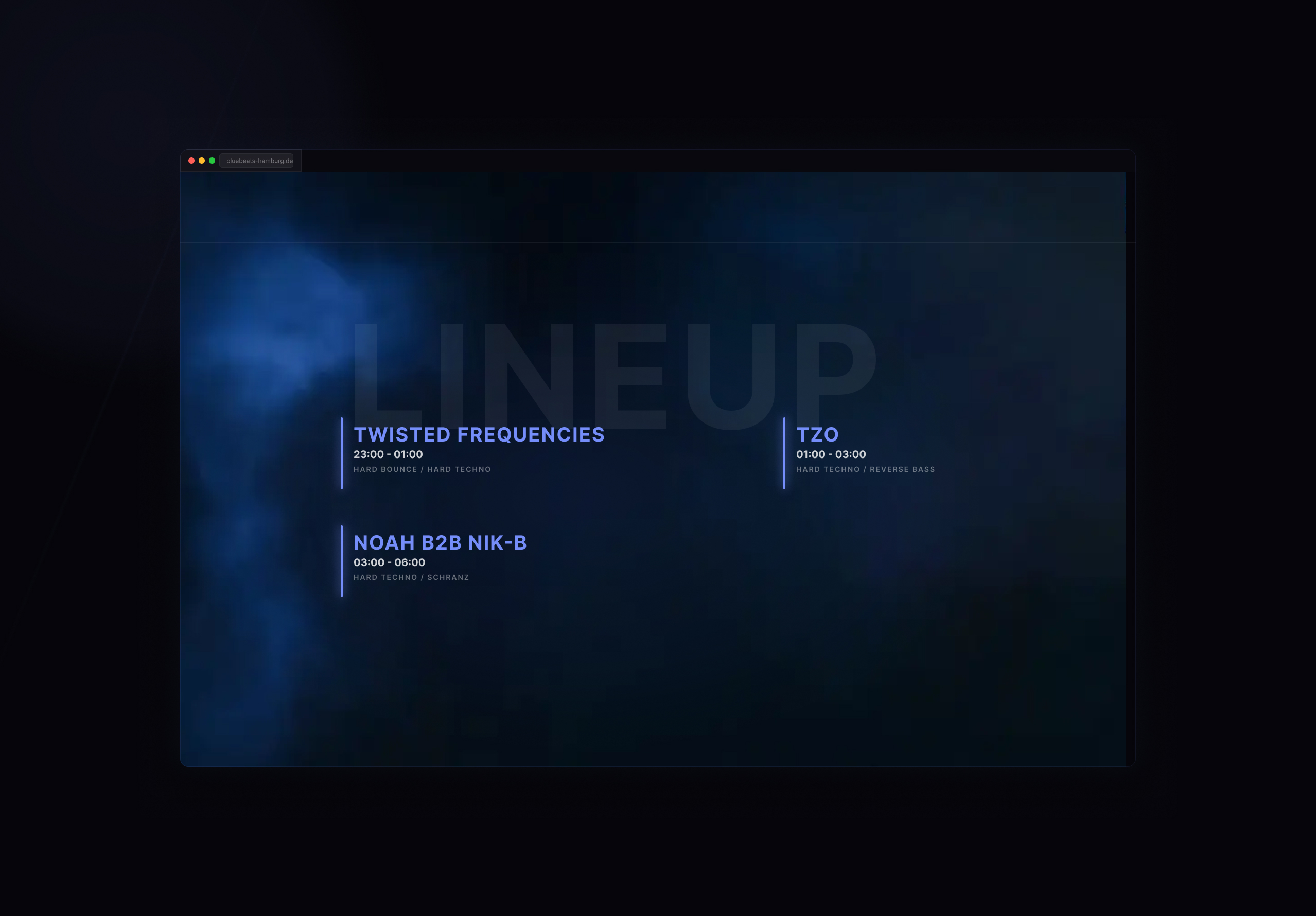 Mobile Eventübersicht