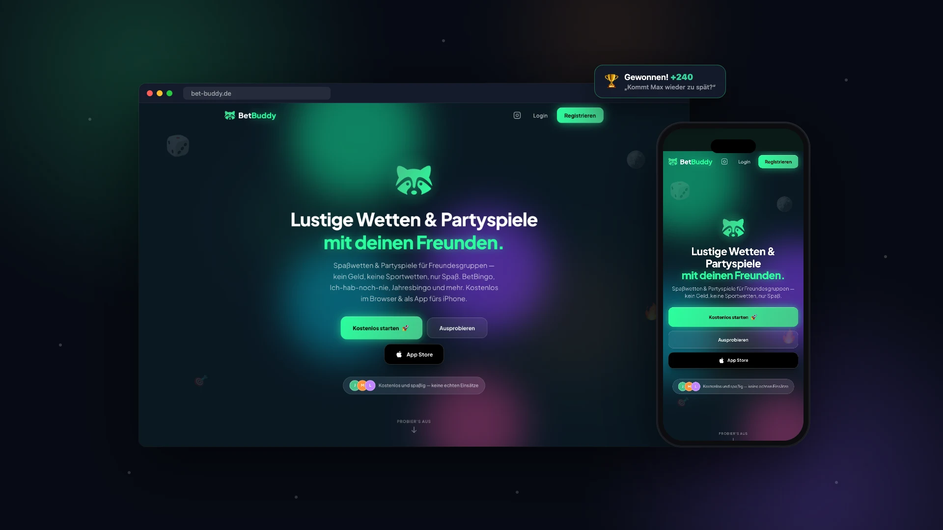 BetBuddy – Wetten und Partyspiele unter Freunden – Eigenes Produkt